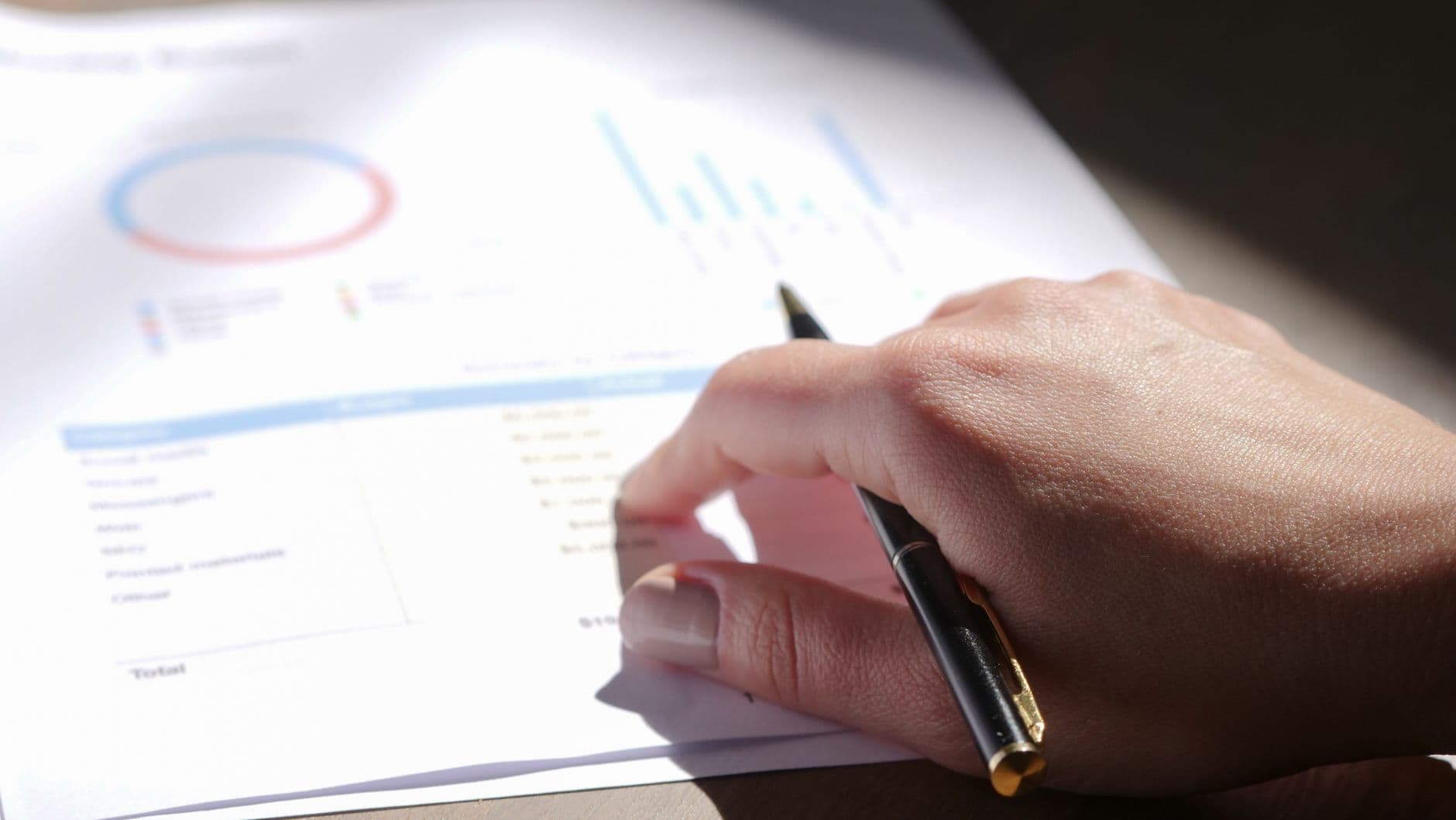 Stack of financial statements from multiple entities and trusts on a desk