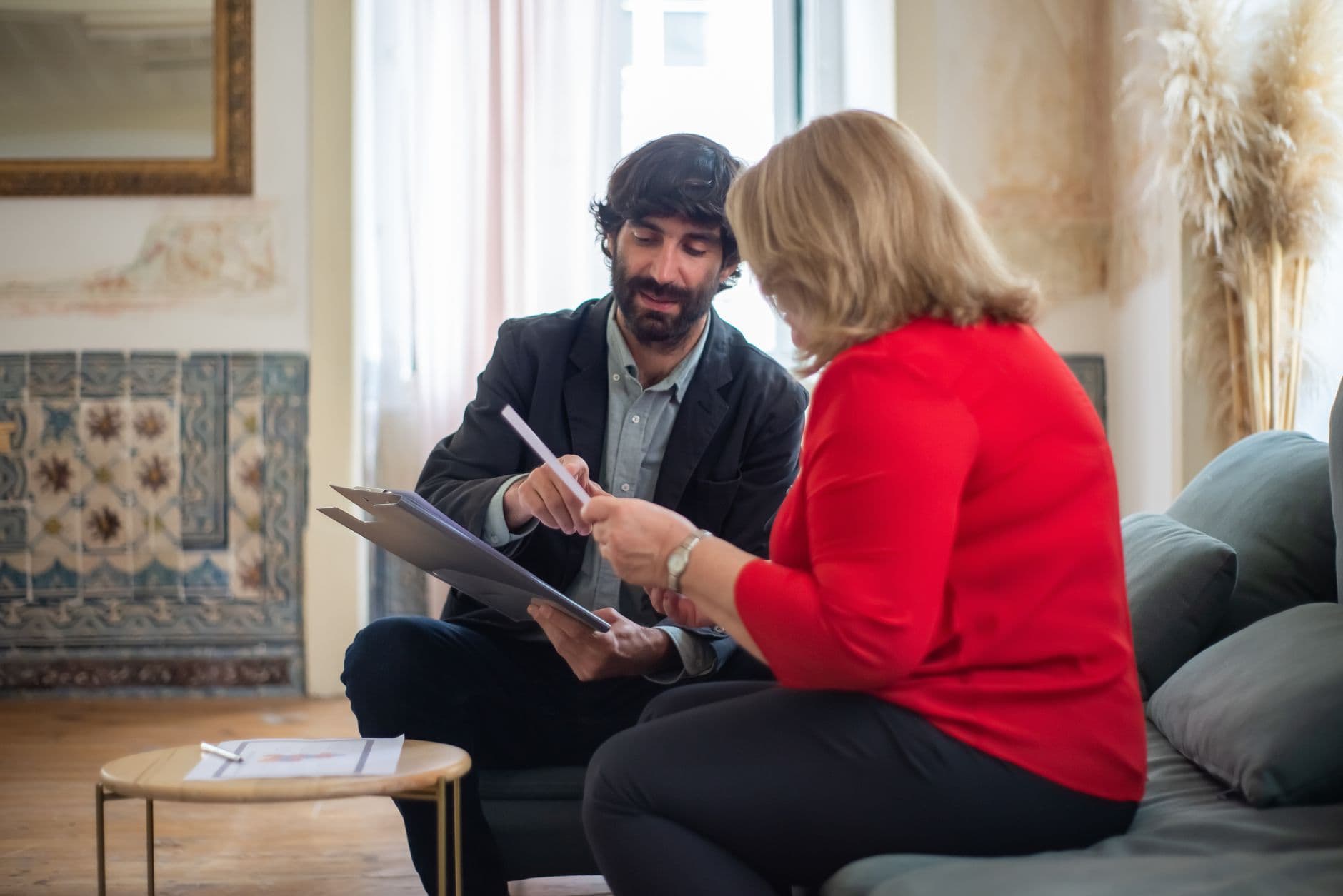 CPA and client reviewing a flat fee service agreement together